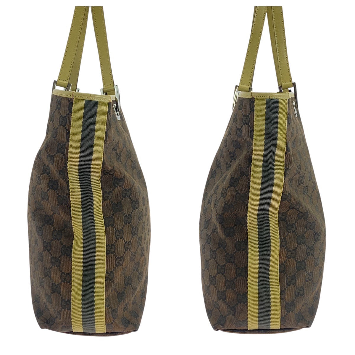 Gucci Tote Bag 31243 Gg Canvas, Leather Brown Multicolor Silvermetal Tote Bag Shoulder Bag Women