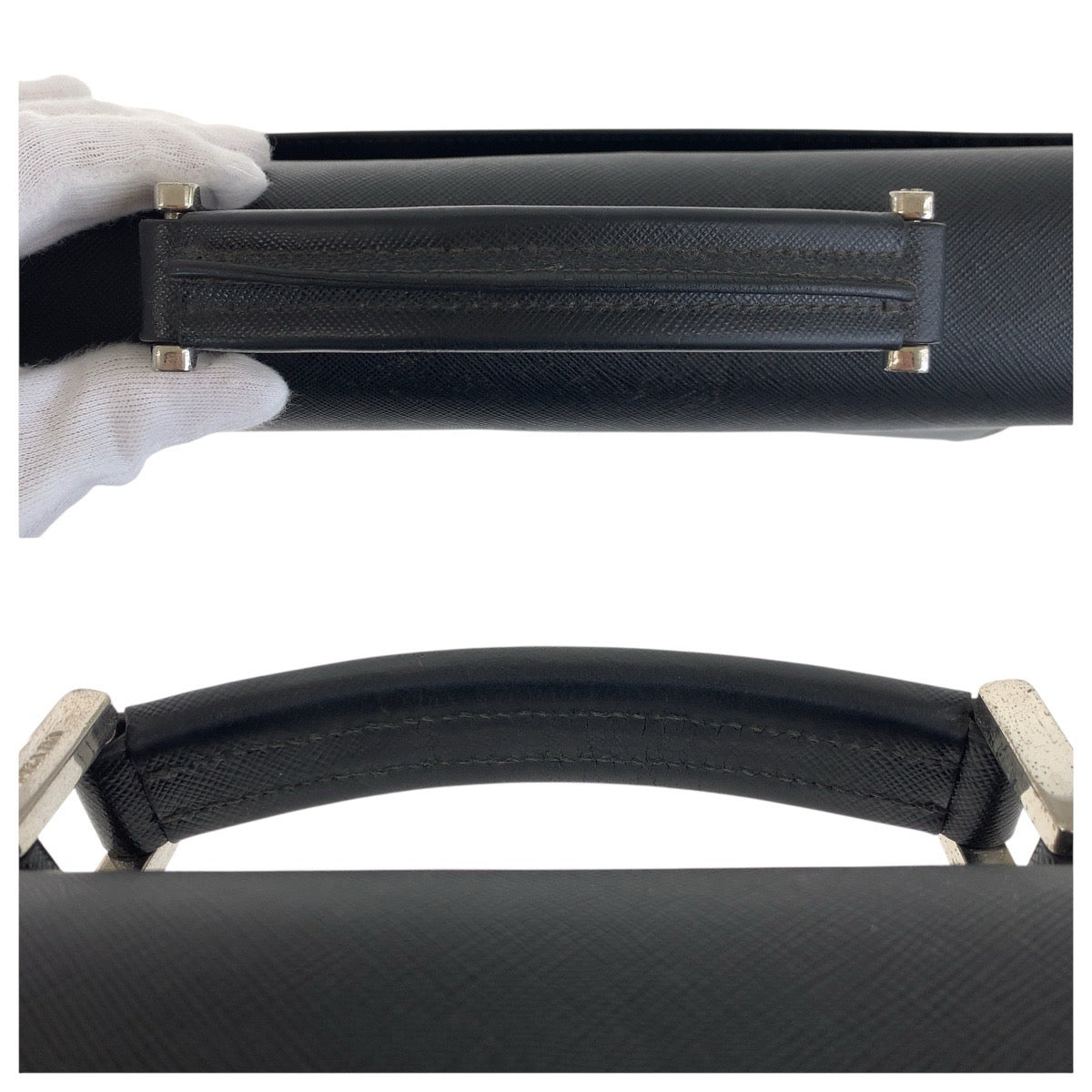 Prada Business Bag Leather Black Business Bag Briefcase Safiano Mens