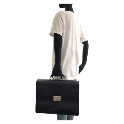 Prada Business Bag Leather Black Business Bag Briefcase Safiano Mens