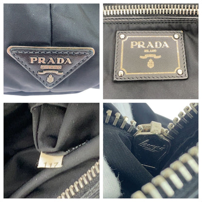 Prada Tote Bag Nylon Black Tote Bag Shoulder Bag Test Triangle With Logo Mens