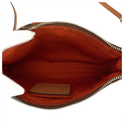 Coach Shoulder Bag 6338 Canvas, Leather Beige Camel Shoulder Bag Pochette Signature Slim Demi Zip