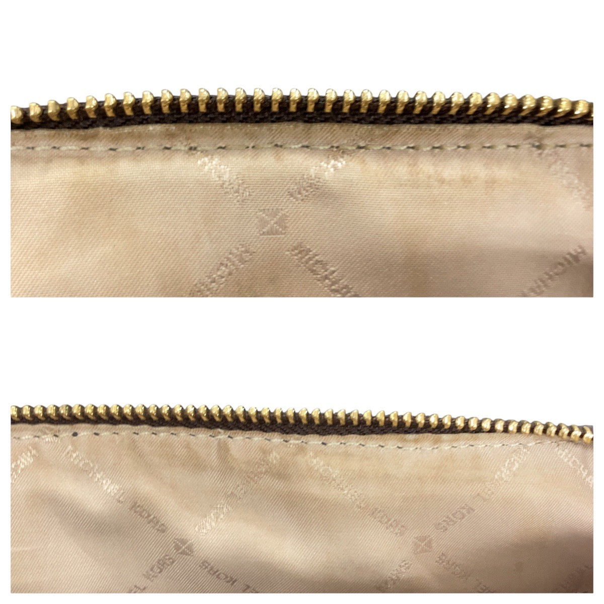 Michael Kors Handbag Leather Brown Gold Metal Handbag Shoulder Bag 2Way Women