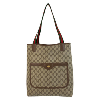 Gucci Tote Bag 39 02 003 Gg Supreme Canvas, Leather Beige Brown Gold Metal Tote Bag Shoulder Bag