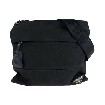 Prada Shoulder Bag Nylon Black Test Triangle With Logo