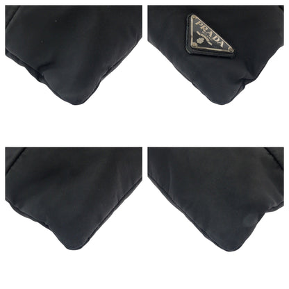 Prada Shoulder Bag Nylon Black Test Triangle With Logo