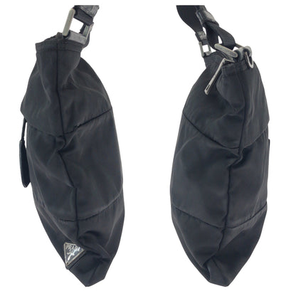 Prada Shoulder Bag Nylon Black Test Triangle With Logo