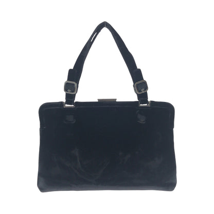 Prada Tote Bag Velor Black Silver Metal Velor