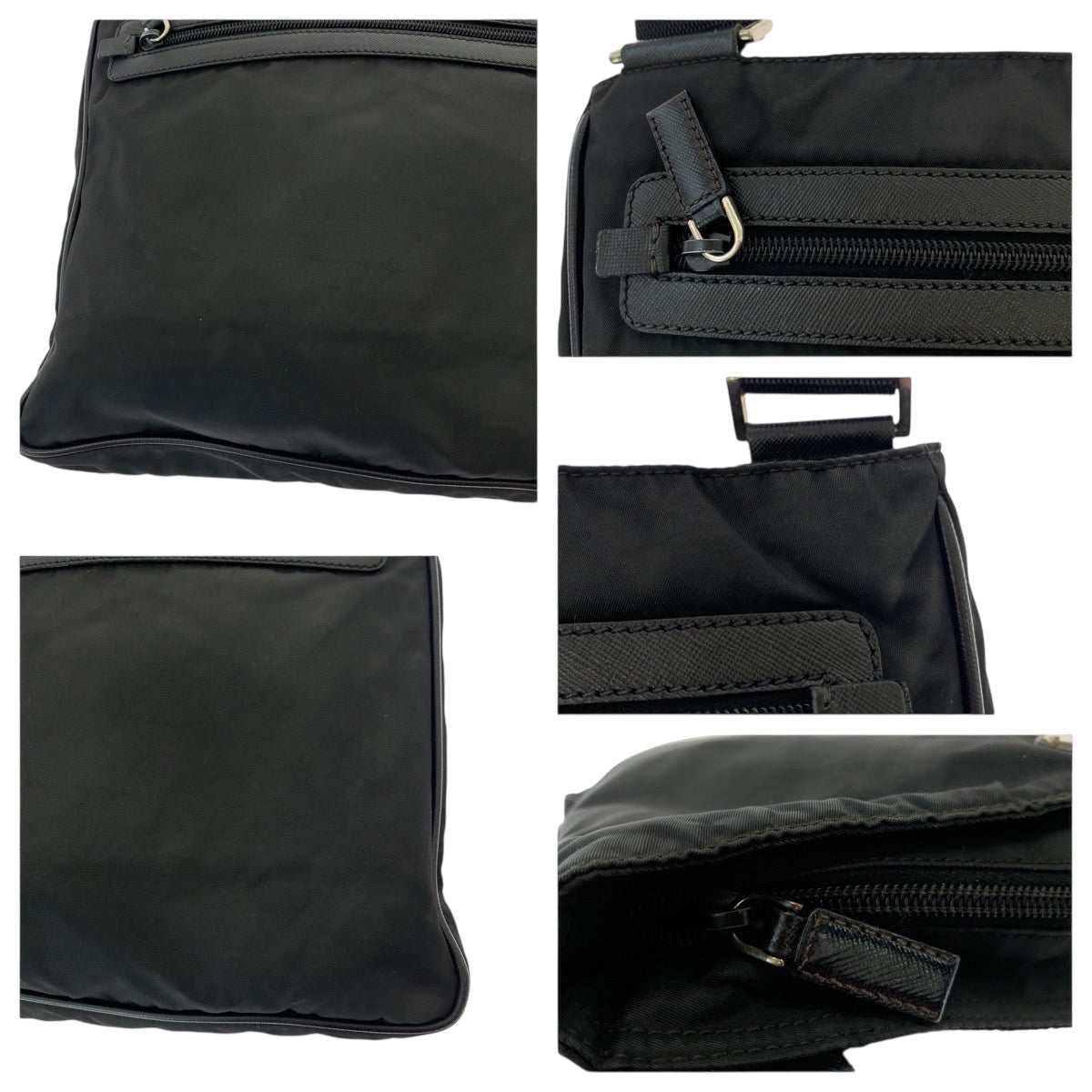 Prada Shoulder Bag Nylon Black Silvermetal Shoulder Bag Messenger Bag Test Triangle With Logo Women