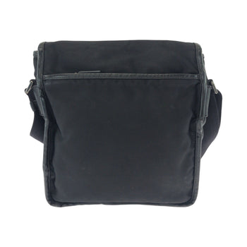 Prada Shoulder Bag Va0770 Nylon Black Silver Metal Test Logo