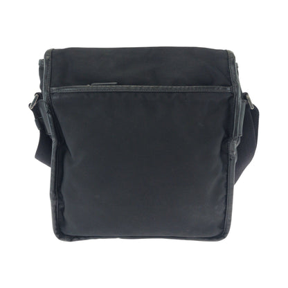 Prada Shoulder Bag Va0770 Nylon Black Silver Metal Test Logo