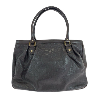 Gucci Tote Bag 296835 Leather Dark Brown Gold Metal Tote Bag Shoulder Bag Guccisima Sukey Women