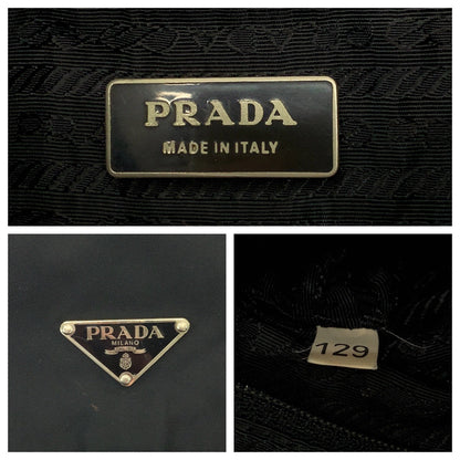Prada Shoulder Bag Bt8994 Nylon Black Silvermetal Shoulder Bag Pochette Test Triangle With Logo Mens