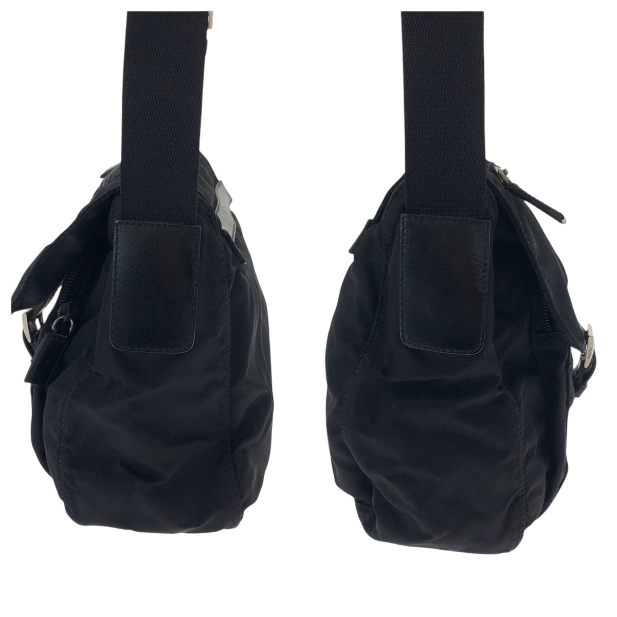 Prada Shoulder Bag Bt8994 Nylon Black Silvermetal Shoulder Bag Pochette Test Triangle With Logo Mens