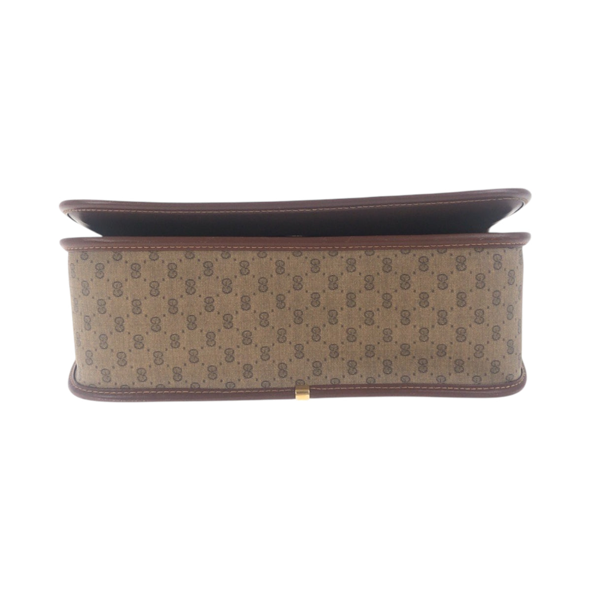 Gucci Shoulder Bag 001 103 0551 Leather Brown Gold Metal Old Gucci Shelly Line