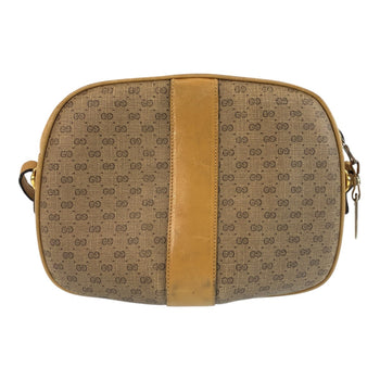 Gucci Shoulder Bag Pvc Beige Gold Metal Old Gucci Micro Gg