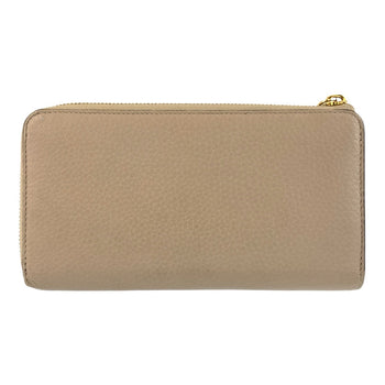 Louis Vuitton Long Wallet Purse M63104 Leather Greige Gold Metal Long Wallet Purse Portefeuille
