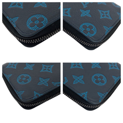 Louis Vuitton Long Wallet Purse M80423 Calfskin Navy Blue Black Metal Long Wallet Purse Zip Around