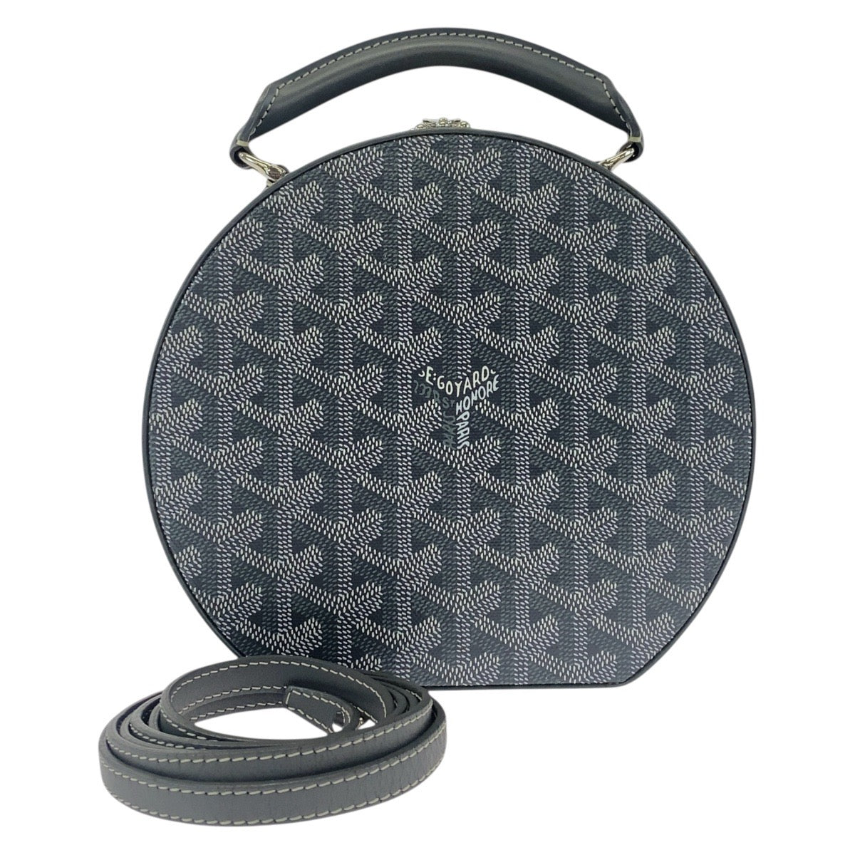 Goyard Shoulder Bag Pvc, Leather Gray Shoulder Bag Handbag 2Way Herringbone Hat Box Alto Trunk Bag