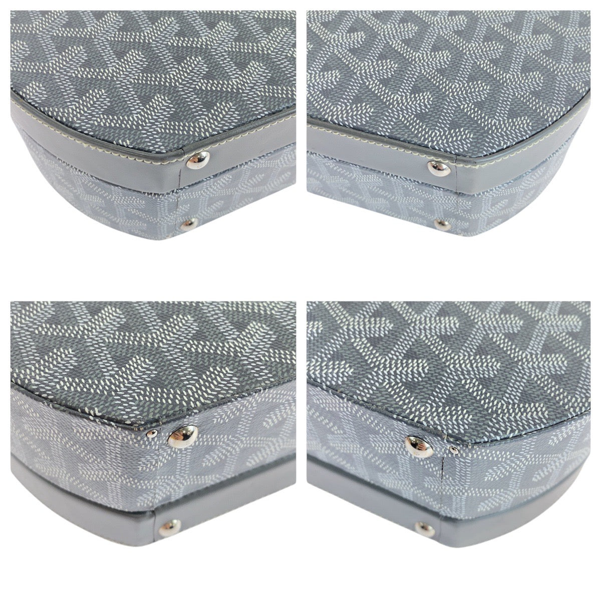 Goyard Shoulder Bag Pvc, Leather Gray Shoulder Bag Handbag 2Way Herringbone Hat Box Alto Trunk Bag