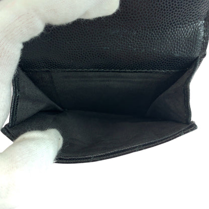 Chanel Tri-Fold Wallet Caviar Skin Black Goldmetal Folding Wallet Compact Wallet Boy Chanel Small