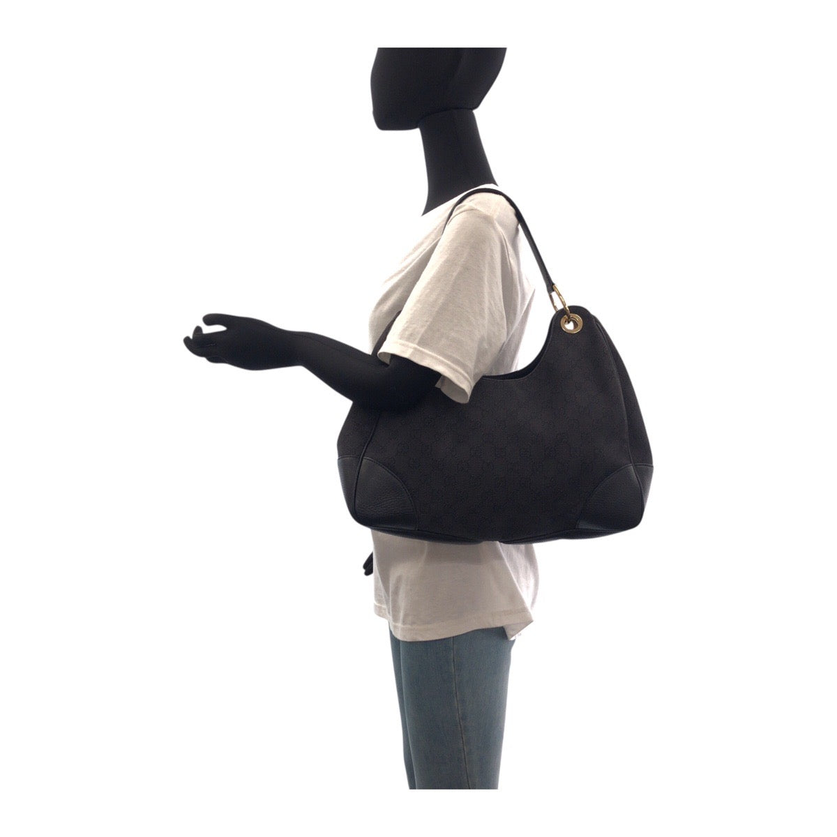 Gucci Shoulder Bag 257268 Gg Canvas Black Goldmetal