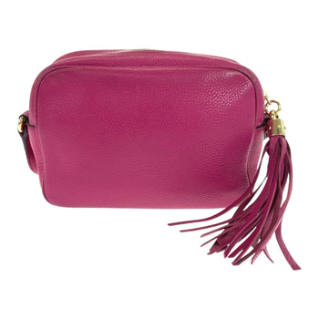 Gucci Shoulder Bag 308364 Leather Purple Gold Metal Soho