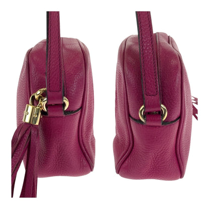 Gucci Shoulder Bag 308364 Leather Purple Gold Metal Soho