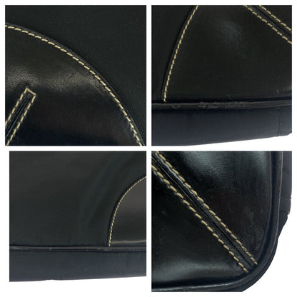 Prada Tote Bag Nylon Black Silver Metal Test Triangle With Logo