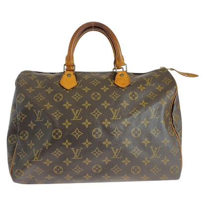 Louis Vuitton Handbag M41524 Pvc Brown Gold Metal Handbag Boston Duffel Bag Monogram Speedy 35 Women