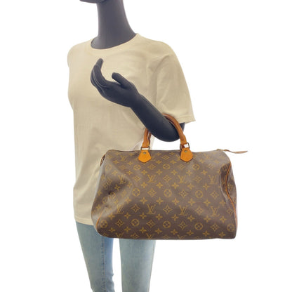 Louis Vuitton Handbag M41524 Pvc Brown Gold Metal Handbag Boston Duffel Bag Monogram Speedy 35 Women