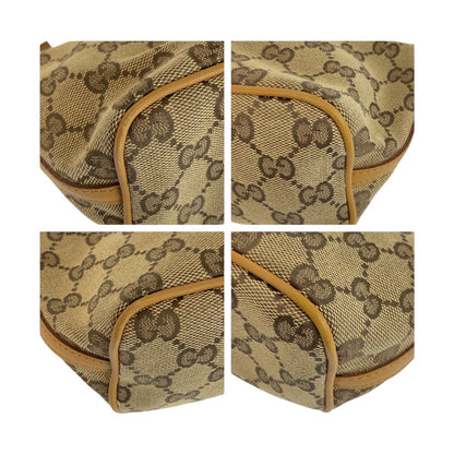 Gucci Handbag 039 1103 Gg Canvas Beige Brown Gold Metal