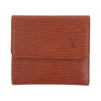 Louis Vuitton Tri-Fold Wallet M63483 Leather Kenya Brown Brown Gold Metal Folding Wallet Compact