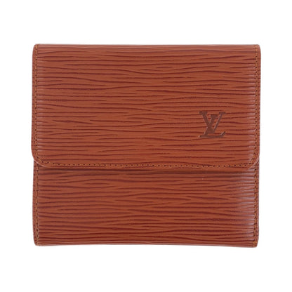 Louis Vuitton Tri-Fold Wallet M63483 Leather Kenya Brown Brown Gold Metal Folding Wallet Compact