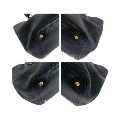 Prada Tote Bag 208 Leather Black Gold Metal Vitterodino