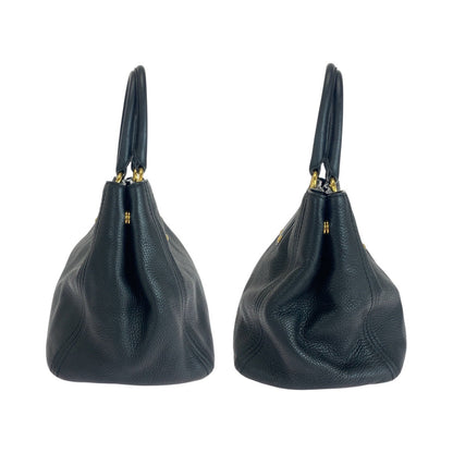 Prada Tote Bag 208 Leather Black Gold Metal Vitterodino