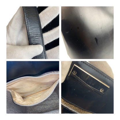 Cartier Shoulder Bag Leather Black Silvermetal Panthere