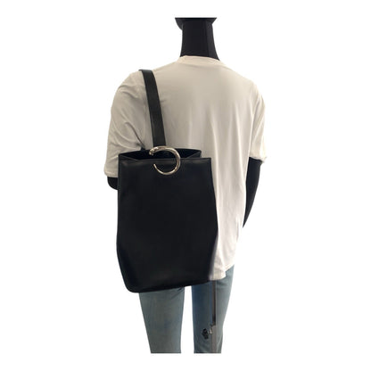 Cartier Shoulder Bag Leather Black Silvermetal Panthere