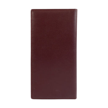 Cartier Long Wallet Purse Leather Bordeaux Gold Metal Must Line