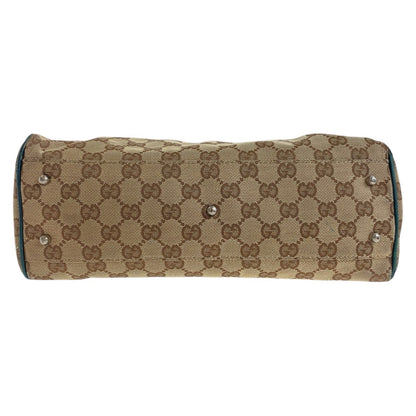 Gucci Tote Bag 145810 Gg Canvas Beige Green Silvermetal Sherry Line