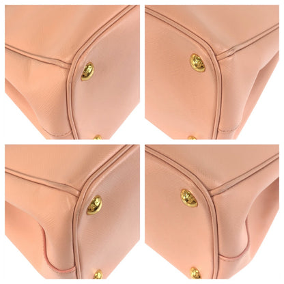 Prada Handbag Leather Pink Gold Metal Handbag Tote Bag Shoulder Bag 2Way Safiano Galleria