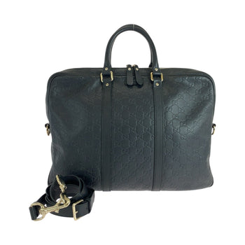 Gucci Business Bag 208463 Leather Black Silvermetal Guccisima
