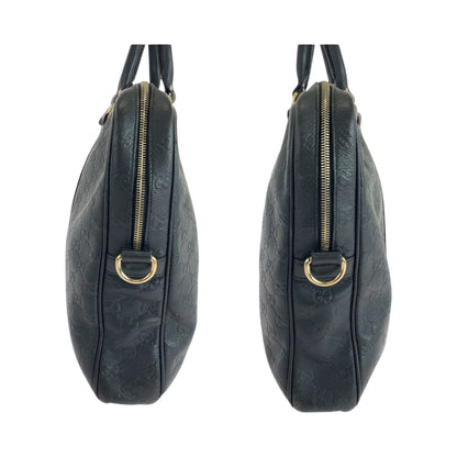 Gucci Business Bag 208463 Leather Black Silvermetal Guccisima