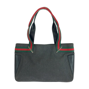 Gucci Tote Bag 73983 Canvas Black Silvermetal Sherry Line