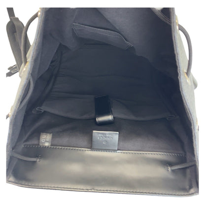 Gucci Backpack 495563 Gg Supreme Canvas Black Silver Metal Sherry Line