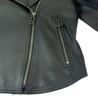 Fendi Riders Jacket Lambskin Black Zucca Pattern 36