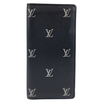 Louis Vuitton Long Wallet Purse M83190 Leather Black Silver Metal Brazon Portefeuille Braza