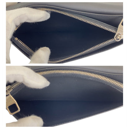 Louis Vuitton Long Wallet Purse M83190 Leather Black Silver Metal Brazon Portefeuille Braza