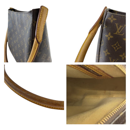 Louis Vuitton Shoulder Bag M51146 Pvc Brown Gold Metal Monogram Loopingmm