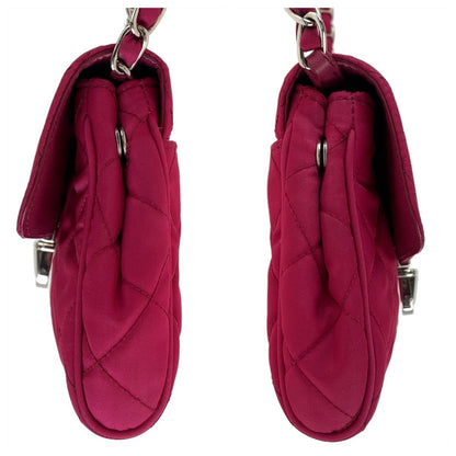 Prada Shoulder Bag Nylon Pink Silvermetal Testuto Impuntu