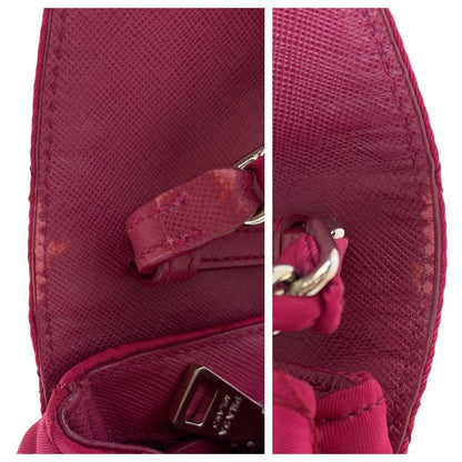 Prada Shoulder Bag Nylon Pink Silvermetal Testuto Impuntu